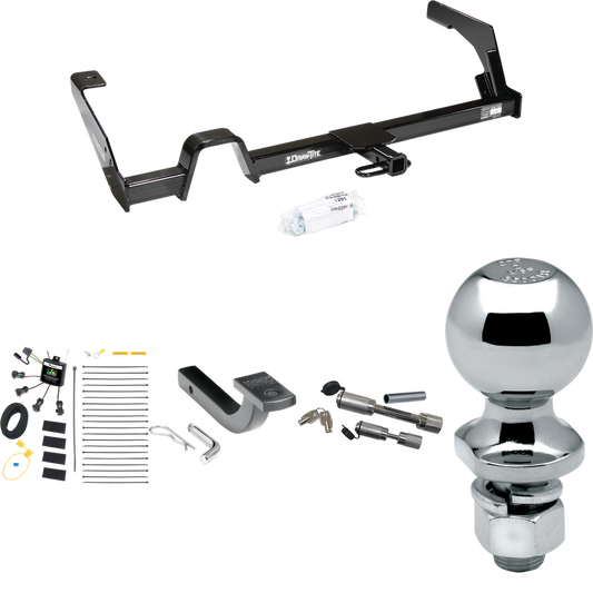 Fits 2000-2004 Subaru Legacy Trailer Hitch Tow PKG w/ 4-Flat Zero Contact "No Splice" Wiring Harness + Draw-Bar + 2" Ball + Dual Hitch & Coupler Locks (For Wagon, Except Outback Models) By Reese Towpower