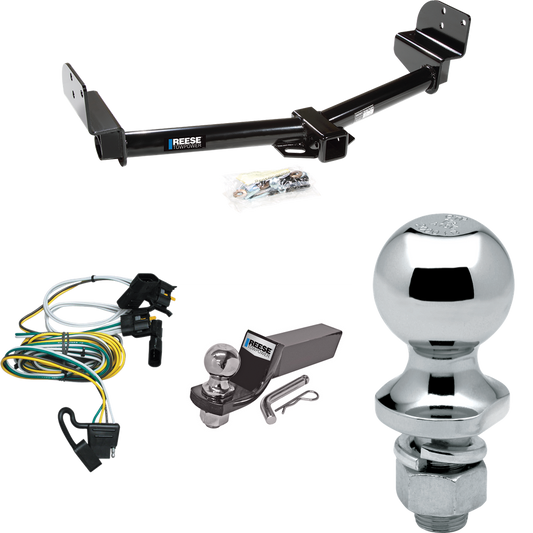 Fits 2002-2003 Ford Explorer Trailer Hitch Tow PKG w/ 4-Flat Wiring + Starter Kit Ball Mount w/ 2" Drop & 2" Ball + 1-7/8" Ball By Reese Towpower