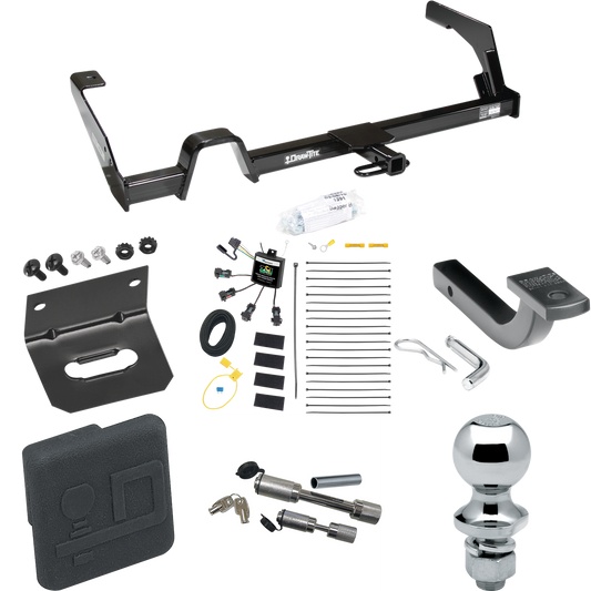 Fits 2000-2004 Subaru Legacy Trailer Hitch Tow PKG w/ 4-Flat Zero Contact "No Splice" Wiring Harness + Draw-Bar + 1-7/8" Ball + Wiring Bracket + Hitch Cover + Dual Hitch & Coupler Locks (For Wagon, Except Outback Models) By Draw-Tite