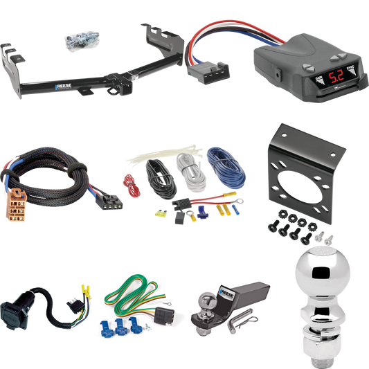 Se adapta al paquete de enganche de remolque GMC Sierra 1500 1999-2002 con control de freno Tekonsha Brakeman IV + adaptador BC Plug &amp; Play + cableado RV de 7 vías + soporte de bola y caída de 2" y 2-5/16" de Reese Towpower