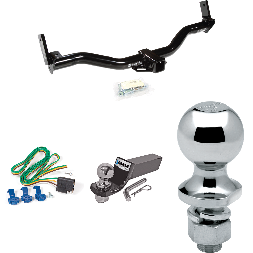 Fits 1991-1994 Mazda Navajo Trailer Hitch Tow PKG w/ 4-Flat Wiring + Starter Kit Ball Mount w/ 2" Drop & 2" Ball + 1-7/8" Ball By Draw-Tite