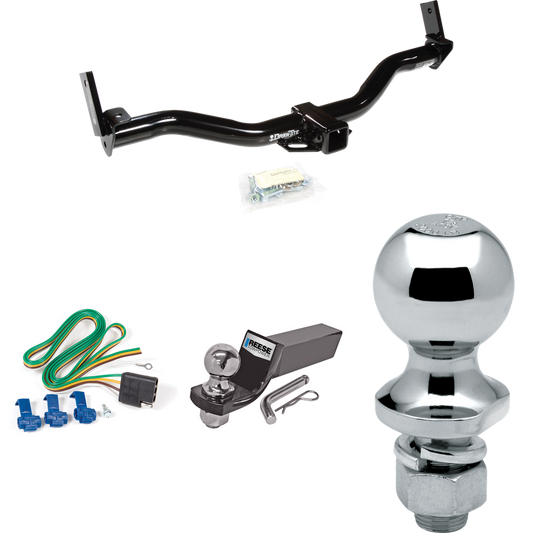 Fits 1991-1994 Mazda Navajo Trailer Hitch Tow PKG w/ 4-Flat Wiring + Starter Kit Ball Mount w/ 2" Drop & 2" Ball + 1-7/8" Ball By Draw-Tite