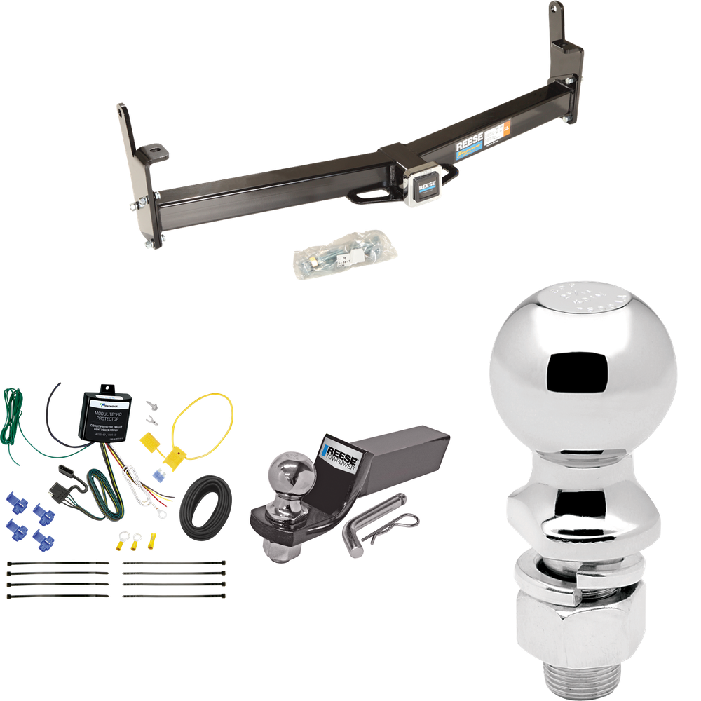 Fits 1995-2001 Ford Explorer Trailer Hitch Tow PKG w/ 4-Flat Wiring + Starter Kit Ball Mount w/ 2" Drop & 2" Ball + 2-5/16" Ball By Reese Towpower