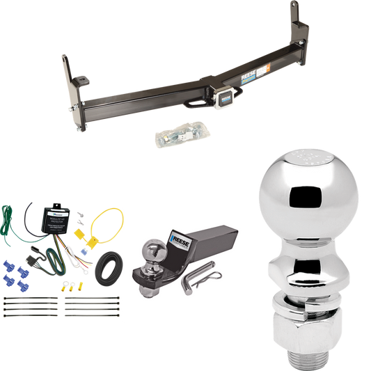 Fits 1995-2001 Ford Explorer Trailer Hitch Tow PKG w/ 4-Flat Wiring + Starter Kit Ball Mount w/ 2" Drop & 2" Ball + 2-5/16" Ball By Reese Towpower