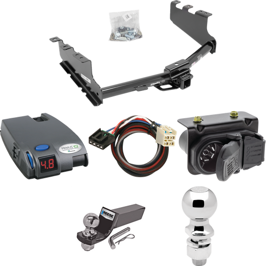 Se adapta al paquete de enganche de remolque Chevrolet Silverado 1500 LD (cuerpo antiguo) 2019-2019 con control de freno Tekonsha Primus IQ + adaptador BC Plug &amp; Play + cableado RV de 7 vías + soporte de bola y caída de 2" y 2-5/16" dibujar-tite