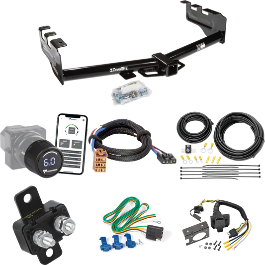 Fits 1999-2002 Chevrolet Silverado 2500 Trailer Hitch Tow PKG w/ Tekonsha Prodigy iD Bluetooth Wireless Brake Control + Plug & Play BC Adapter + 7-Way RV Wiring By Draw-Tite