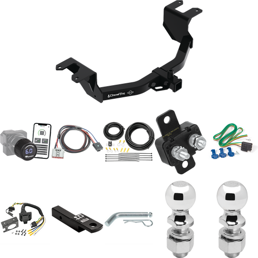 Fits 2019-2023 Chevrolet Silverado 1500 Trailer Hitch Tow PKG w/ Tekonsha Prodigy iD Bluetooth Wireless Brake Control + Plug & Play BC Adapter + 7-Way RV Wiring + 2" & 2-5/16" Ball & Drop Mount By Draw-Tite