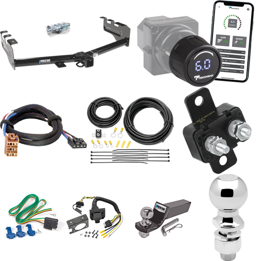 Fits 1999-2002 GMC Sierra 1500 Trailer Hitch Tow PKG w/ Tekonsha Prodigy iD Bluetooth Wireless Brake Control + Plug & Play BC Adapter + 7-Way RV Wiring + 2" & 2-5/16" Ball & Drop Mount By Reese Towpower