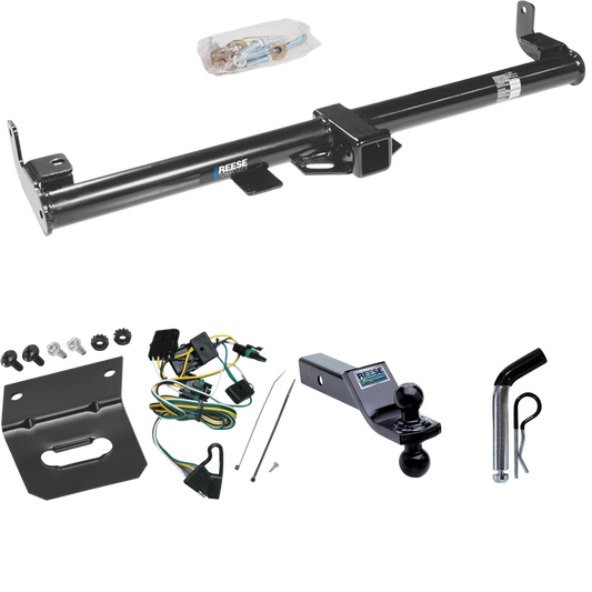 Fits 1997-1997 Jeep Wrangler Trailer Hitch Tow PKG w/ 4-Flat Wiring Harness + Dual Ball Ball Mount 1-7/8" & 2" Trailer Balls + Pin/Clip + Wiring Bracket By Reese Towpower