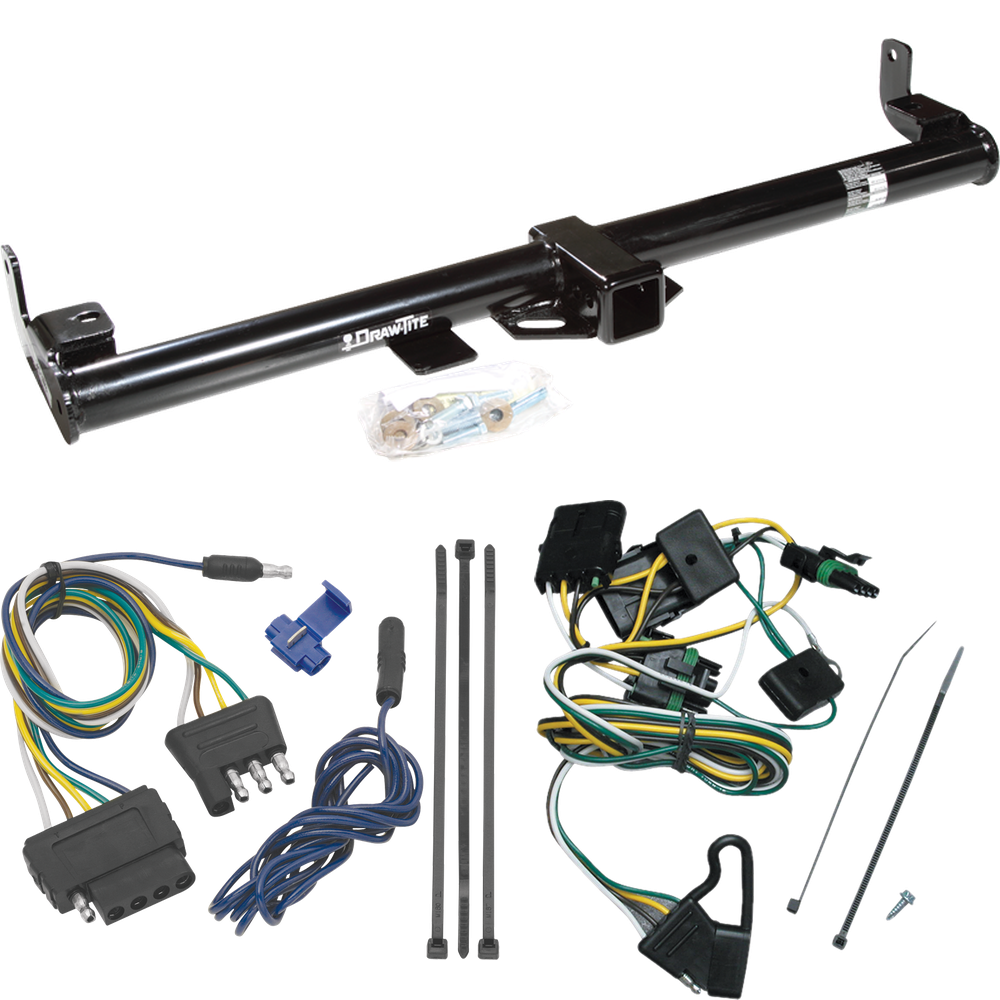 Fits 1997-1997 Jeep Wrangler Trailer Hitch Tow PKG w/ 5-Flat Wiring Harness By Draw-Tite