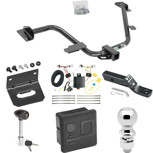 Fits 2015-2018 Chevrolet City Express Trailer Hitch Tow PKG w/ 4-Flat Wiring + Ball Mount w/ 2" Drop + 2-5/16" Ball + Wiring Bracket + Hitch Lock + Hitch Cover By Draw-Tite