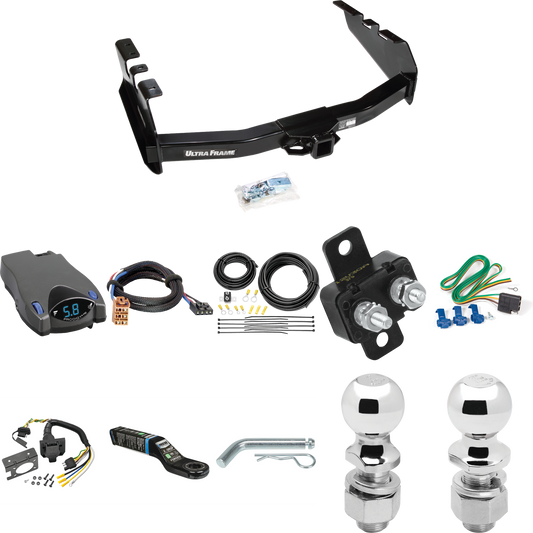 Fits 1999-2002 GMC Sierra 2500 Trailer Hitch Tow PKG w/ Tekonsha Prodigy P2 Brake Control + Plug & Play BC Adapter + 7-Way RV Wiring + 2" & 2-5/16" Ball & Drop Mount By Draw-Tite