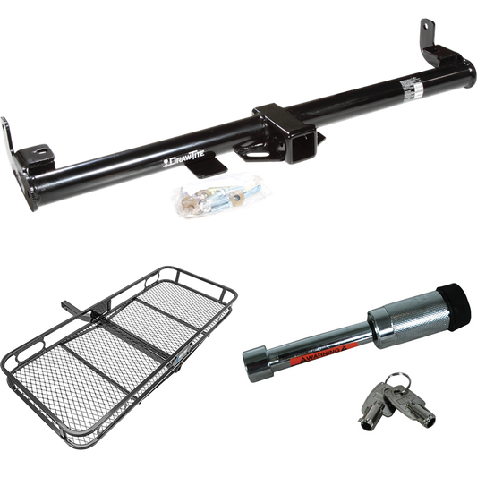 Fits 1997-2006 Jeep TJ Trailer Hitch Tow PKG w/ 60" x 24" Cargo Carrier + Hitch Lock (For (Canada Only) Models) By Draw-Tite