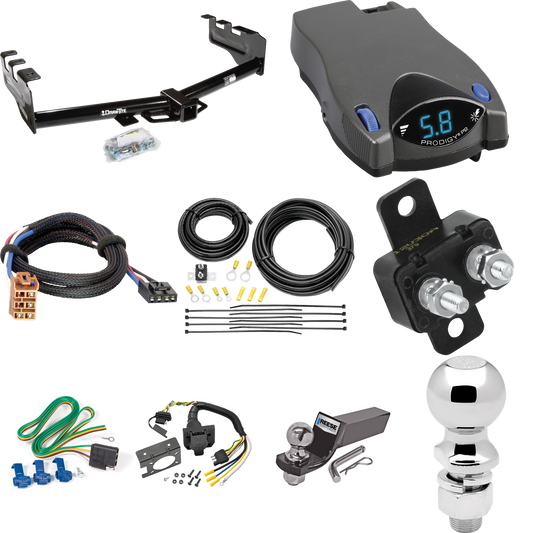 Fits 1999-2002 GMC Sierra 2500 Trailer Hitch Tow PKG w/ Tekonsha Prodigy P2 Brake Control + Plug & Play BC Adapter + 7-Way RV Wiring + 2" & 2-5/16" Ball & Drop Mount By Draw-Tite