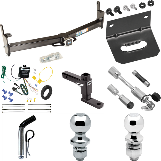 Fits 1997-2001 Mercury Mountaineer Trailer Hitch Tow PKG w/ 4-Flat Wiring Harness + Adjustable Drop Rise Ball Mount + Pin/Clip + 2" Ball + 1-7/8" Ball + Dual Hitch & Coupler Locks By Reese Towpower