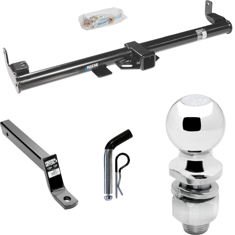 Fits 1997-2006 Jeep Wrangler Trailer Hitch Tow PKG w/ Extended 16" Long Ball Mount w/ 4" Drop + Pin/Clip + 2" Ball By Reese Towpower