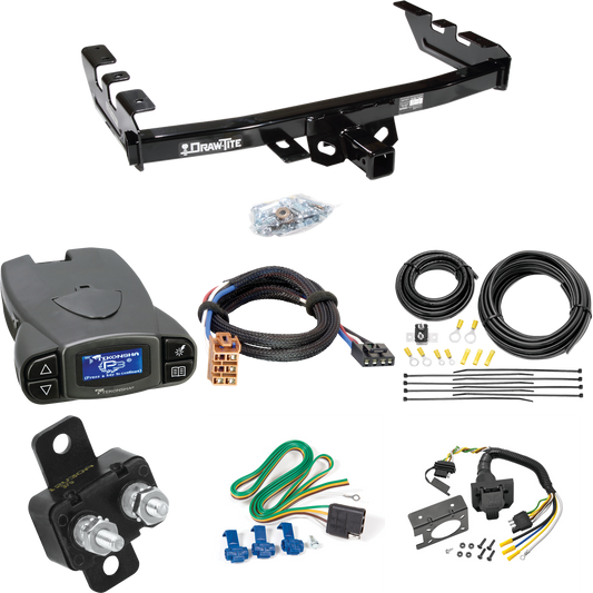 Fits 1999-2002 GMC Sierra 2500 Trailer Hitch Tow PKG w/ Tekonsha Prodigy P3 Brake Control + Plug & Play BC Adapter + 7-Way RV Wiring By Draw-Tite