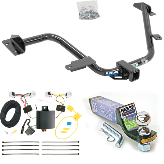 Fits 2013-2021 Nissan NV200 Trailer Hitch Tow PKG w/ 4-Flat Wiring + Starter Kit Ball Mount w/ 2" Drop & 1-7/8" Ball By Reese Towpower