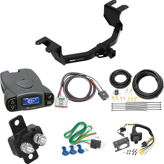 Fits 2019-2023 Chevrolet Silverado 1500 Trailer Hitch Tow PKG w/ Tekonsha Prodigy P3 Brake Control + Plug & Play BC Adapter + 7-Way RV Wiring By Reese Towpower