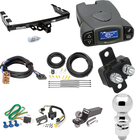 Se adapta al paquete de enganche de remolque GMC Sierra 1500 HD 2001-2002 con control de freno Tekonsha Prodigy P3 + adaptador BC Plug &amp; Play + cableado RV de 7 vías + soporte de bola y caída de 2" y 2-5/16" de Draw-Tite