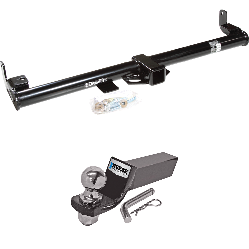 Fits 1997-2006 Jeep Wrangler Trailer Hitch Tow PKG w/ Starter Kit Ball Mount w/ 2" Drop & 2" Ball By Draw-Tite