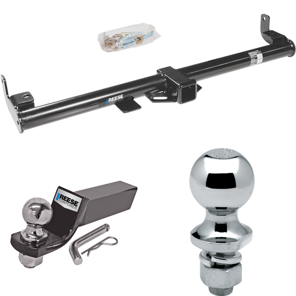 Fits 1997-2006 Jeep Wrangler Trailer Hitch Tow PKG w/ Starter Kit Ball Mount w/ 2" Drop & 2" Ball + 1-7/8" Ball By Reese Towpower