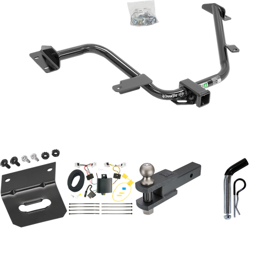 Fits 2013-2021 Nissan NV200 Trailer Hitch Tow PKG w/ 4-Flat Wiring Harness + Clevis Hitch Ball Mount w/ 2" Ball + Pin/Clip + Wiring Bracket By Draw-Tite