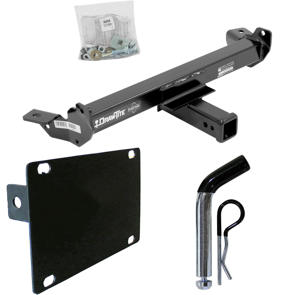 Fits 1999-2004 Chevrolet Silverado 2500 Front Mount Trailer Hitch Tow PKG w/ License Plate Holder + Pin/Clip By Draw-Tite