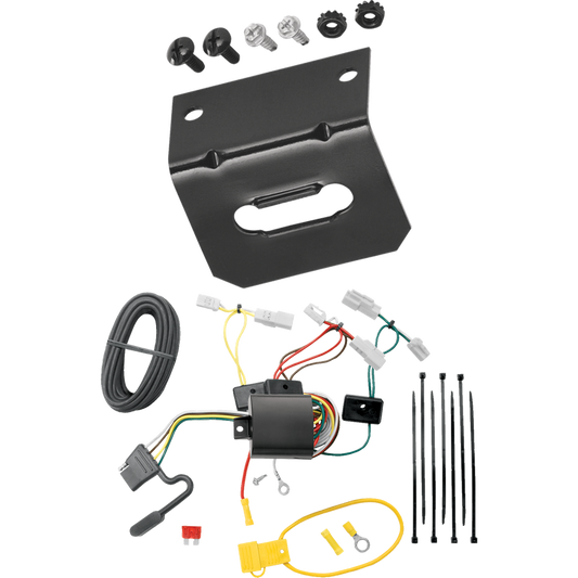 Fits 2012-2017 Toyota Camry 4-Flat Vehicle End Trailer Wiring Harness + Wiring Bracket (Excludes: Hybrid Models) By Tekonsha