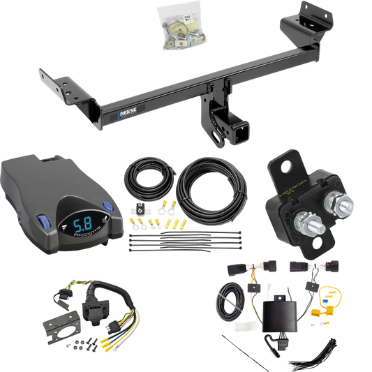 Fits 2019-2023 Lincoln Nautilus Trailer Hitch Tow PKG w/ Tekonsha Prodigy P2 Brake Control + 7-Way RV Wiring By Reese Towpower