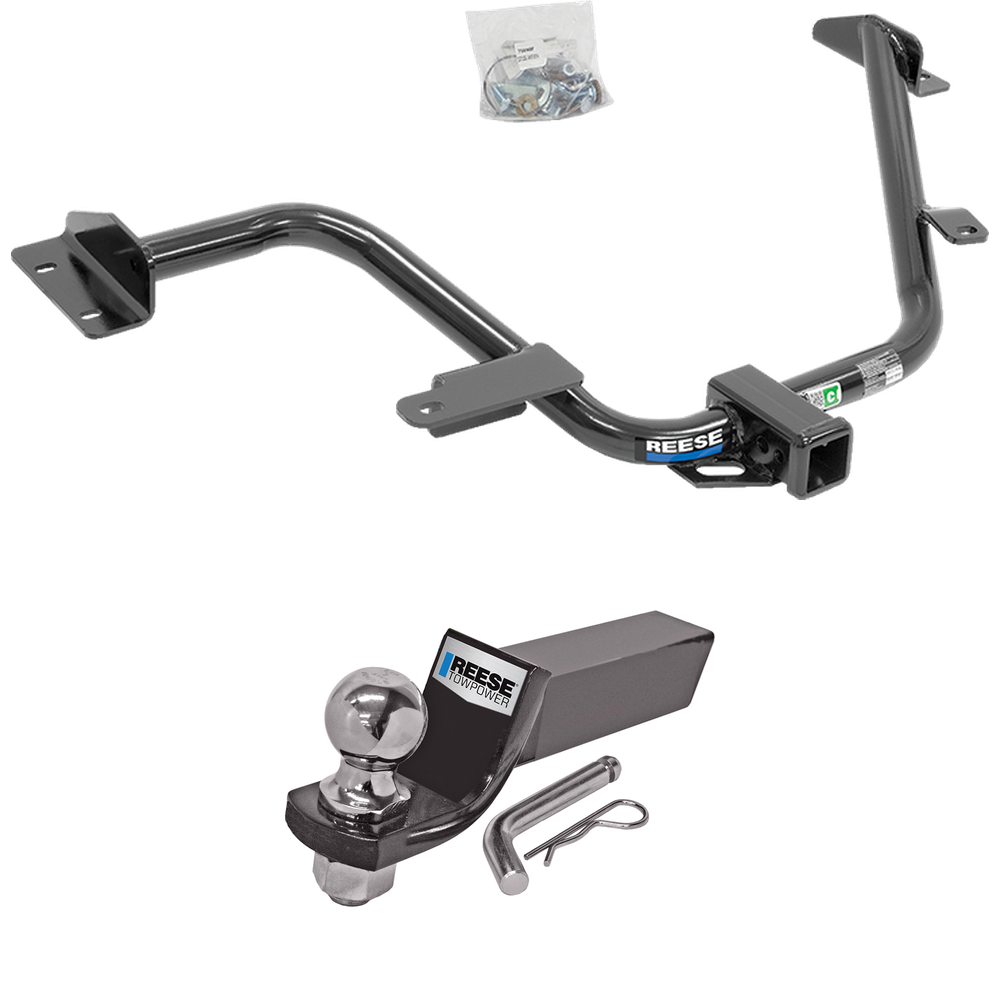 Fits 2013-2021 Nissan NV200 Trailer Hitch Tow PKG w/ Starter Kit Ball Mount w/ 2" Drop & 2" Ball By Reese Towpower