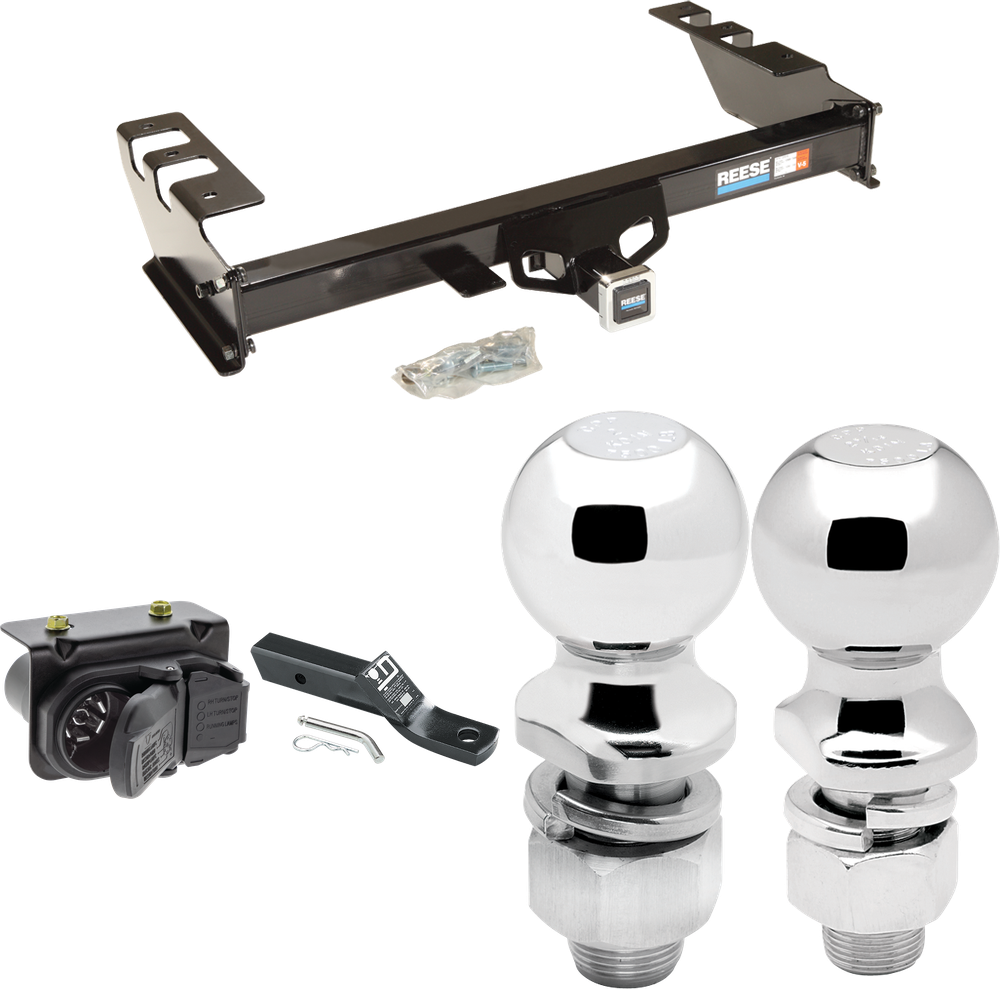 Fits 2003-2003 Chevrolet Silverado 1500 HD Trailer Hitch Tow PKG w/ 7-Way RV Wiring + 2" & 2-5/16" Ball + Drop Mount By Reese Towpower