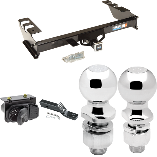 Fits 2003-2003 Chevrolet Silverado 1500 HD Trailer Hitch Tow PKG w/ 7-Way RV Wiring + 2" & 2-5/16" Ball + Drop Mount By Reese Towpower