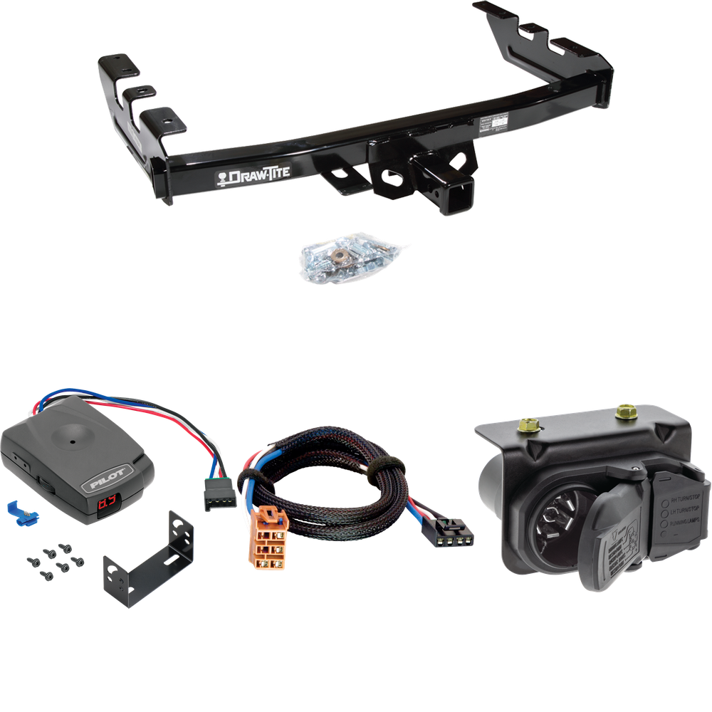 Fits 2003-2004 Chevrolet Silverado 2500 Trailer Hitch Tow PKG w/ Pro Series Pilot Brake Control + Plug & Play BC Adapter + 7-Way RV Wiring By Draw-Tite