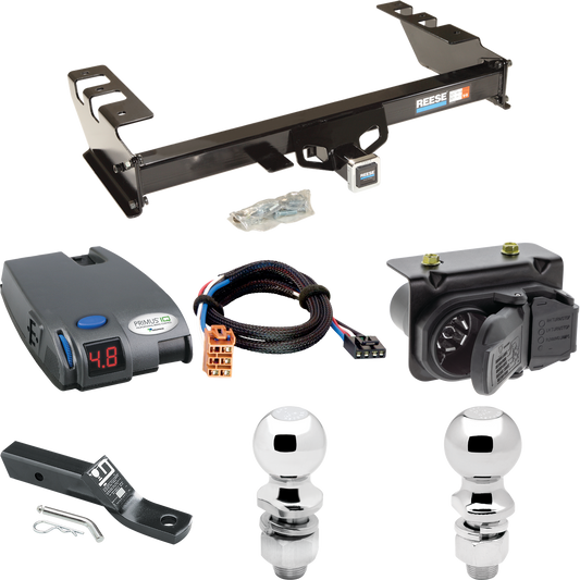 Fits 2003-2003 Chevrolet Silverado 1500 HD Trailer Hitch Tow PKG w/ Tekonsha Primus IQ Brake Control + Plug & Play BC Adapter + 7-Way RV Wiring + 2" & 2-5/16" Ball & Drop Mount By Reese Towpower