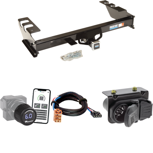 Fits 2003-2003 Chevrolet Silverado 1500 HD Trailer Hitch Tow PKG w/ Tekonsha Prodigy iD Bluetooth Wireless Brake Control + Plug & Play BC Adapter + 7-Way RV Wiring By Reese Towpower