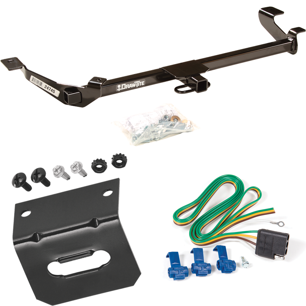 Fits 2007-2009 Pontiac G5 Trailer Hitch Tow PKG w/ 4-Flat Wiring Harness + Bracket (Excludes: GT Models) By Draw-Tite