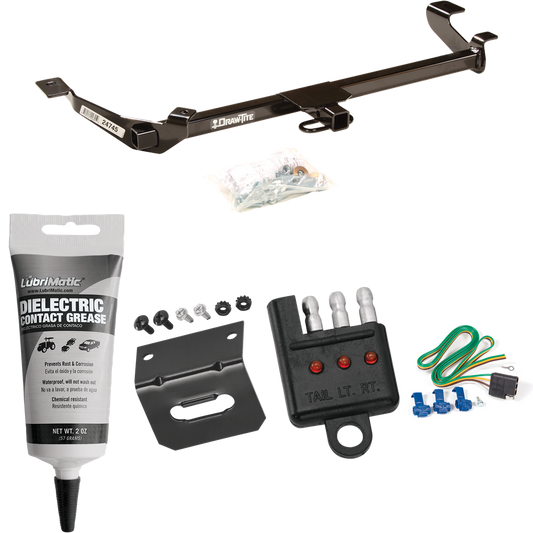 Fits 2005-2006 Pontiac Pursuit Trailer Hitch Tow PKG w/ 4-Flat Wiring Harness + Bracket + Tester + Electric Contact Grease (For Coupe, (Canada Only) Models) By Draw-Tite