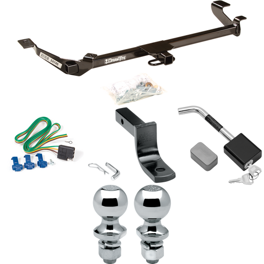 Fits 2005-2006 Pontiac Pursuit Trailer Hitch Tow PKG w/ 4-Flat Wiring Harness + Draw-Bar + 1-7/8" + 2" Ball + Hitch Lock (For Sedan, (Canada Only) Models) By Draw-Tite