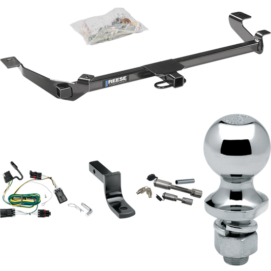 Fits 2007-2009 Pontiac G5 Trailer Hitch Tow PKG w/ 4-Flat Wiring Harness + Draw-Bar + 1-7/8" Ball + Dual Hitch & Coupler Locks (Excludes: GT Models) By Reese Towpower