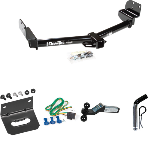 Fits 2005-2005 Lincoln Aviator Trailer Hitch Tow PKG w/ 4-Flat Wiring Harness + Dual Ball Ball Mount 2" & 2-5/16" Trailer Balls + Pin/Clip +  Wiring Bracket By Draw-Tite