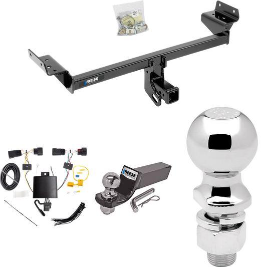 Fits 2019-2023 Lincoln Nautilus Trailer Hitch Tow PKG w/ 4-Flat Wiring + Starter Kit Ball Mount w/ 2" Drop & 2" Ball + 2-5/16" Ball By Reese Towpower