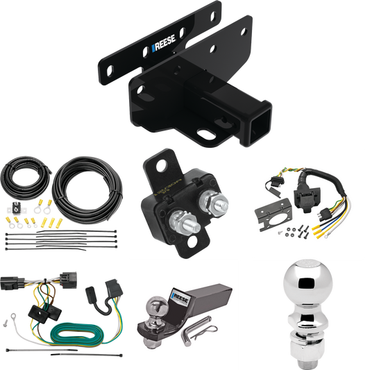 Fits 2007-2017 Jeep Wrangler Trailer Hitch Tow PKG w/ 7-Way RV Wiring + 2" & 2-5/16" Ball + Drop Mount (Excludes: w/Right Hand Drive Models) By Reese Towpower