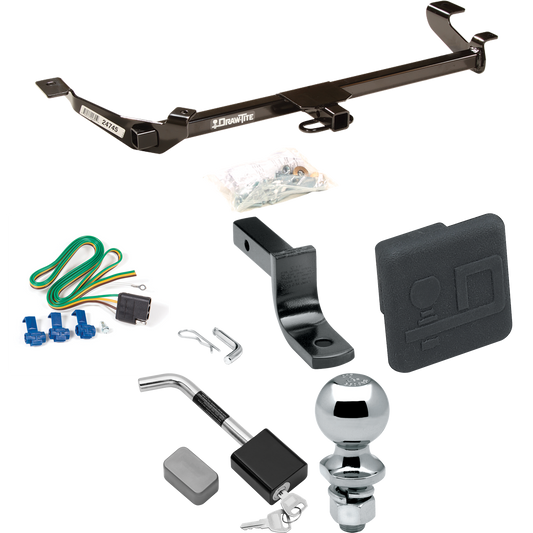 Fits 2005-2006 Pontiac Pursuit Trailer Hitch Tow PKG w/ 4-Flat Wiring Harness + Draw-Bar + 2" Ball + Hitch Cover + Hitch Lock (For Coupe, (Canada Only) Models) By Draw-Tite