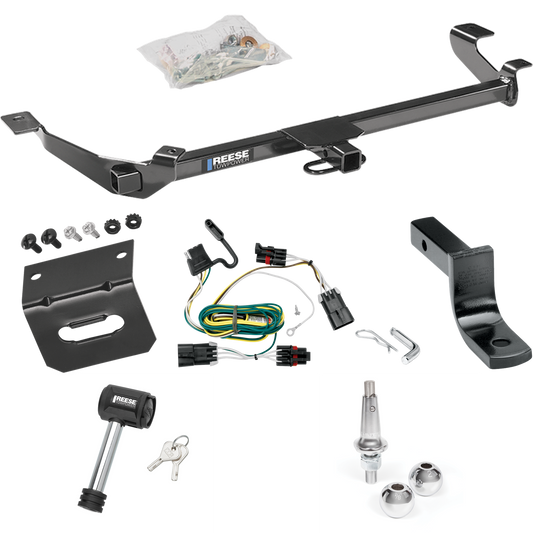 Fits 2007-2009 Pontiac G5 Trailer Hitch Tow PKG w/ 4-Flat Wiring Harness + Draw-Bar + Interchangeable 1-7/8" & 2" Balls + Wiring Bracket + Hitch Lock (Excludes: GT Models) By Reese Towpower