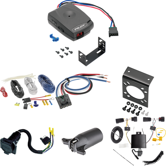 Fits 2019-2023 Lincoln Nautilus 7-Way RV Wiring + Pro Series Pilot Brake Control + Generic BC Wiring Adapter + 7-Way to 4-Way Adapter By Tekonsha