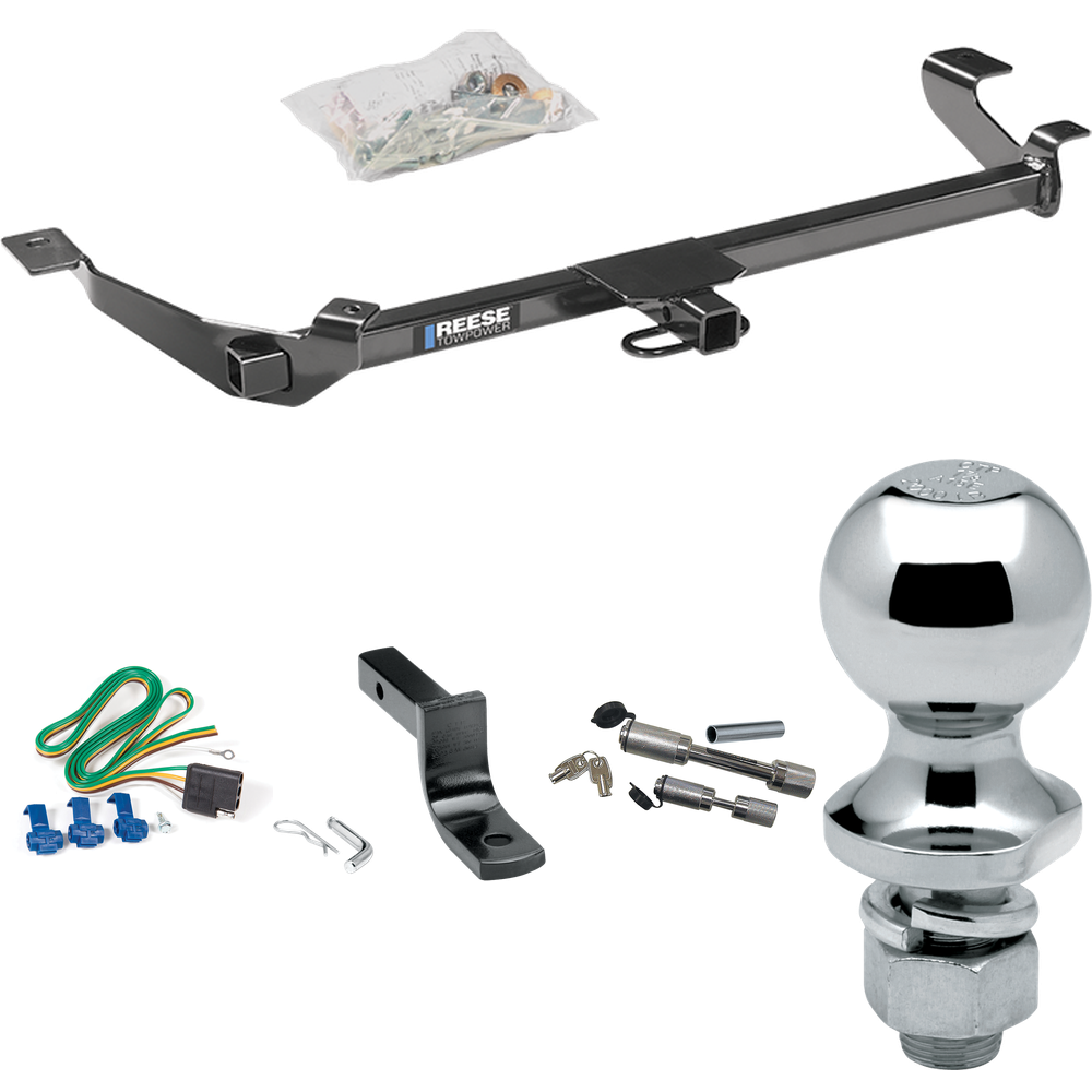 Fits 2005-2006 Pontiac Pursuit Trailer Hitch Tow PKG w/ 4-Flat Wiring Harness + Draw-Bar + 1-7/8" Ball + Dual Hitch & Coupler Locks (For Sedan, (Canada Only) Models) By Reese Towpower