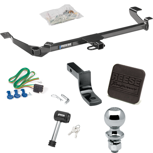 Se adapta al paquete de enganche de remolque Chevrolet Cobalt 2005-2010 con arnés de cableado de 4 planos + barra de tracción + bola de 2" + cubierta de enganche + bloqueo de enganche (para sedán, excepto modelos SS) de Reese Towpower