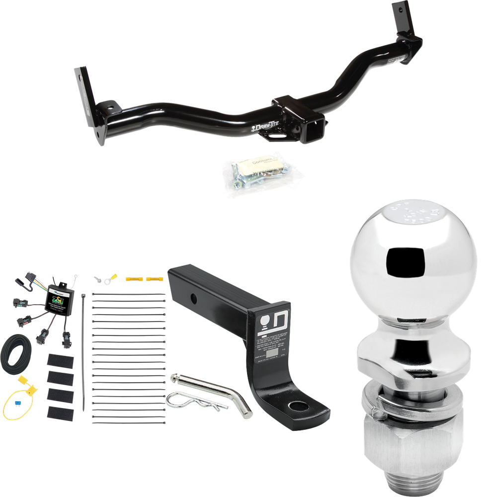 Se adapta al paquete de enganche de remolque Ford Explorer 1995-2001 con cableado de 4 contactos planos cero "sin empalme" + soporte de bola con caída de 4" + bola de 2" de Draw-Tite