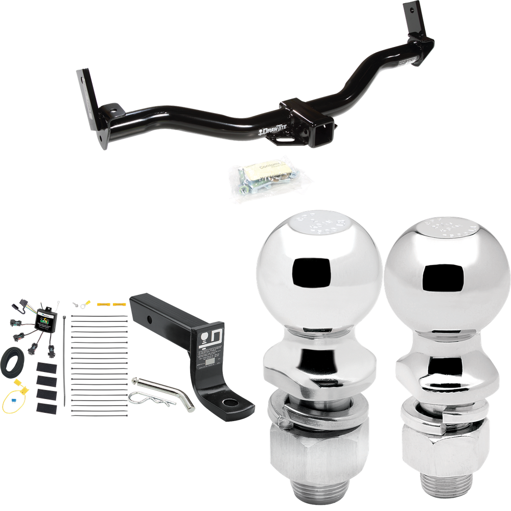 Se adapta al paquete de enganche de remolque Ford Explorer 1995-2001 con cableado de 4 contactos planos cero "sin empalme" + soporte de bola con caída de 4" + bola de 2" + bola de 2-5/16" de Draw-Tite